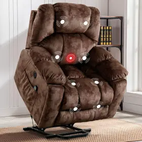Brown2 Phoenix Home 313520332270 Large Power Lift Massage And Heat For Elderly Recliner