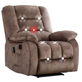Cnn0120 Phoenix Home Manual Recliner Chair With Massage And Heating Overstuffed Breathable Fabric R