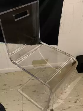 Cir500che Picket House Furnishings Peek Acrylic Z-chair In Clear - Pre-owned