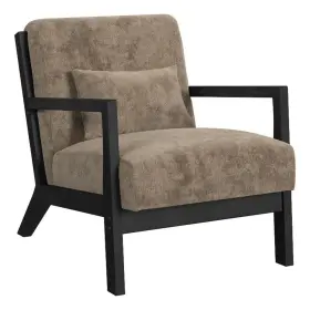 U-13830-11240-100c Picket House Furnishings Freya Chair With Kidney Pillow In Langley Cocoa And Brushed Espresso Finish