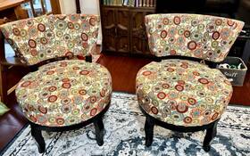 Pier 1 Imports 3061313 Round Swivel Accent Chairs 2 In This Set