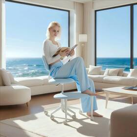 Pinmoco 810187172083 Meditation And Adhd Cross-legged Swivel Chair Adjustable Height Faux Leather Seat