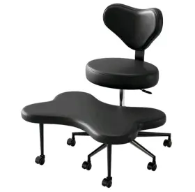 Ususwmtmksz-l501681c-owhtpm Pinmoco Ergonomic Cross Legged Swivel Chair Adjustable Height And Teddy Fabric