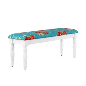 Pws336158813060 Pioneer Woman Callie Vintage Floral Dining Bench Made Of Solid Wood Frame White