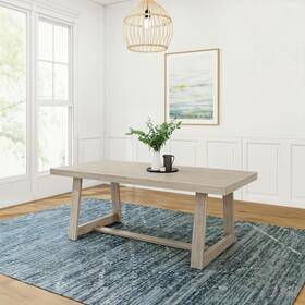 Plank Beam 2800303001-199 84 Inch Farmhouse Dining Table Seashell Wirebrush