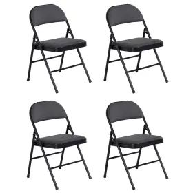 Plastic Development Group 856612006011 Folding Vinyl Padded Chair With Comfortable Seat Cushion Compact Lightweigh