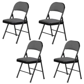 Plastic Development Group 856612006028 4pk Fabric Padded Folding Chairs Gray - Dev