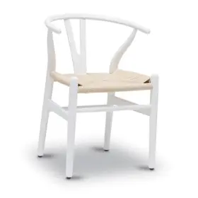 Em-109-whi Poly And Bark Weave Dining Chair Single White