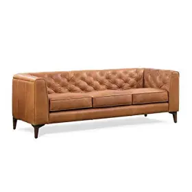 Poly & Bark 194410008883 And Essex Leather Couch 89-inch Sofa With Tufted Back - Full Grain