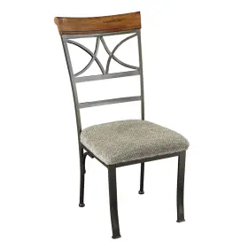 Powell 081438217871 Hamilton Pewter And Bronze Metal Set Of 2 Dining Chair