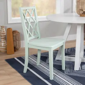 89948118 Powell Shelby Solid Wood X Back Side Chair Mint Green - Unupholstered