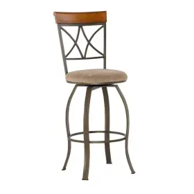 Hd1785bs21 Powell Company Masson 45.5 Inch H Metal Medium Cherry Wood And High Back 30 Seat Bar