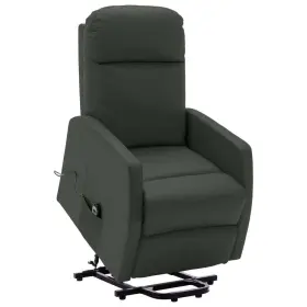 Power Lift Massage Recliner Anthracite Faux Leather 720286030240