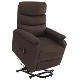 Power Lift Massage Recliner Brown Fabric 720286029053