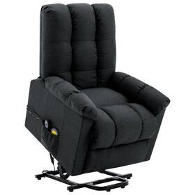 Power Lift Massage Recliner Dark Gray Fabric 720286031612