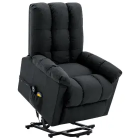 Power Lift Massage Recliner Dark Gray Fabric 720286031612