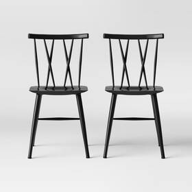 Project 62 53437932 Set Of 2 Becket Metal X Back Dining Chair Black -