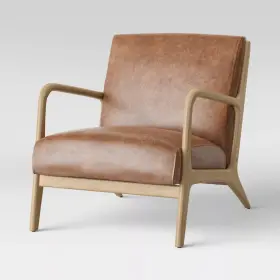 62-79329652 Project 62 Esters Wood Armchair Caramel Faux Leather -