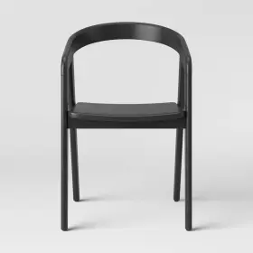 77570701 Project 62 Threshold Curved Back Dining Chair Sleek Hardwood No Assembly Required Black