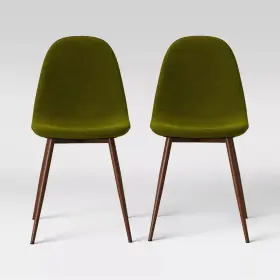 Project 62 777369000414 2pc Copley Upholstered Dining Chair Plywood Frame Sturdy Metal Legs Green Linen