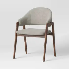 80634295 Project 62 Ingleside Open Back Upholstered Wood Frame Fully Assembled Dining Chair Gray