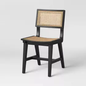 83827347 Project 62 Tormod Backed Cane Dining Chair Black/natural -