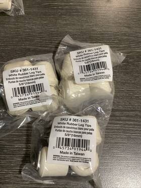Prosource 361-1431 5/8 Inch White Rubber Leg Tips Lot Of 12 Nos
