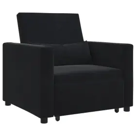 Pull Sofa Bed Single Black 721158862105 Out 90 X 165 87 Cm Velvet