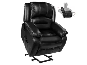 K925 Qomotop Power Lift Faux Leather Recliner Chair - Black