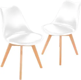Qrinnovations 043612651673 Set Of 2 Mid Century Modern Dsw Dining Side Chair Wood Legs
