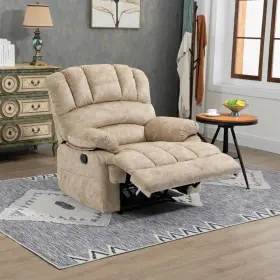 Fsurcm582a Qualler Beige Fabric Manual Recliner With Larger Back