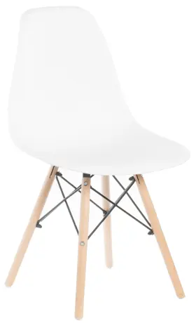 Qi003746 Quickway Imports Mid-century Modern Style Plastic Dsw Shell Dining Chair With Beech Wooden Legs