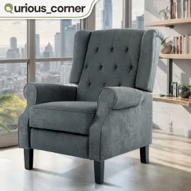 Beyshv0erl Qurious Corner Elderly Pushback Manual Recliner Chair Vintage Accent Sofa With Extended Footrest