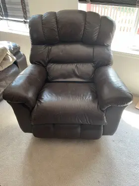 275865 Recliner Armchair Manual Recline 3 Positions Brown 400 Lb Capacity Espresso