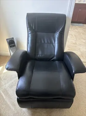 Recliner 619084092148 Black Leather Reclining Chair
