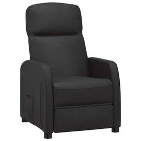 Recliner Black Faux Leather Plywood Iron Standard 720286030073