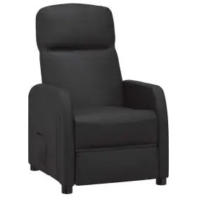 Recliner Black Faux Leather Plywood Iron Standard 720286030073