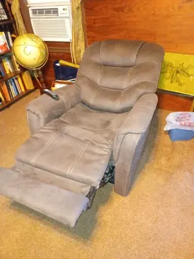 Cl062-br Recliner Ashleys Power Lift Chair With Side Pocket And Remote Brown Faux Leather