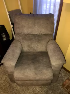 D160454 Recliner La Z Boy Rocker Manual Charcoal Gray Brooke Fabric