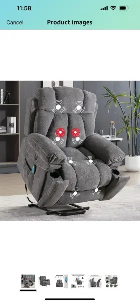 Hud01bk Recliner Big Tall Power Lift Chair Massage And Heat With Extended Footrest