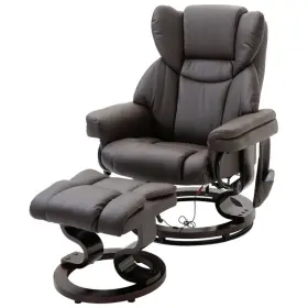 Sfbrtz3277 Recliner Adjustable Brown Faux Leather Remote Massage Chair With Ottoman