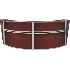 77292mh Regency Marque 124.5 Inch W Curved Reception Desk Workstation Mahogany