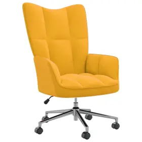 Relaxing Chair Mustard Yellow Velvet 720286425398 100% Polyester Steel Medium
