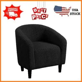 Wdkbm20001 Renwick Upholstered Barrel Accent Chair Black