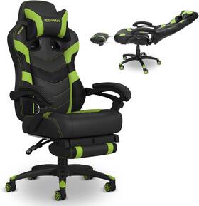 Respawn Rsp-110v2-grn 110 Pro Ergonomic Gaming Chair Footrest For Adults Office Recliner Green