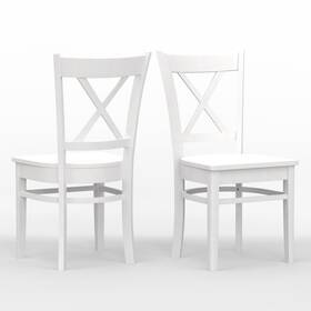 Rize Home E1670350 Cross Bck Dng Chairs 2 C-cross White