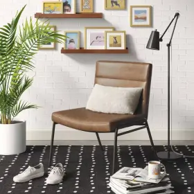 88676277 Room Essentials 2 Stackable Chairs Faux Leather Metal Frame No Assembly