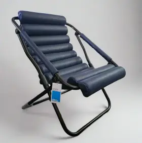 Room Essentials 886783007890 Nwt Collapsible Sling Chair Navy Blue Steel Frame 32 Inch H X 25 W