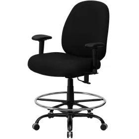 Ffif67648bk Roseto Ffif67648 29.5 Inch W Fabric Drafting Chair - Black
