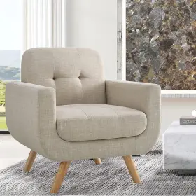 Rosevera 747501529974 Elena Contemporary Accent Armchair With Linen Upholstery